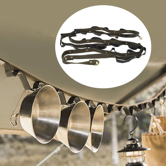 Camping Storage Lanyard 26 Hanging Hole Multifunctional Outdoor Clothesline For Backpacking Picnic Traveling Fishing