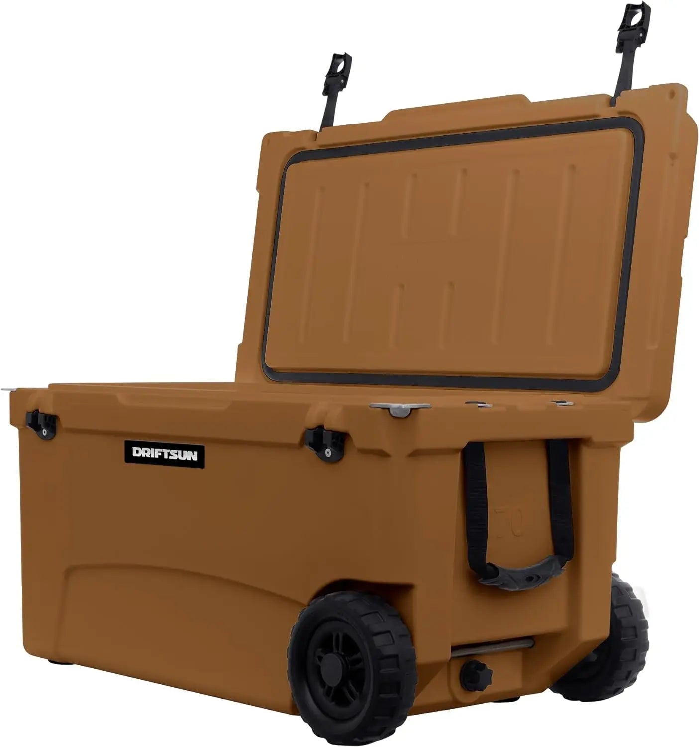 70qt Wheeled Ice Chest - Heavy Duty, High Performance -Molded Commercial Grade Insulated Rolling Cooler (White)