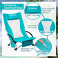 Folding Beach Chair for Adults  High Back Lightweight Portable Backpack Chair with Cup Holder Pocket Headrest Carry Bag for