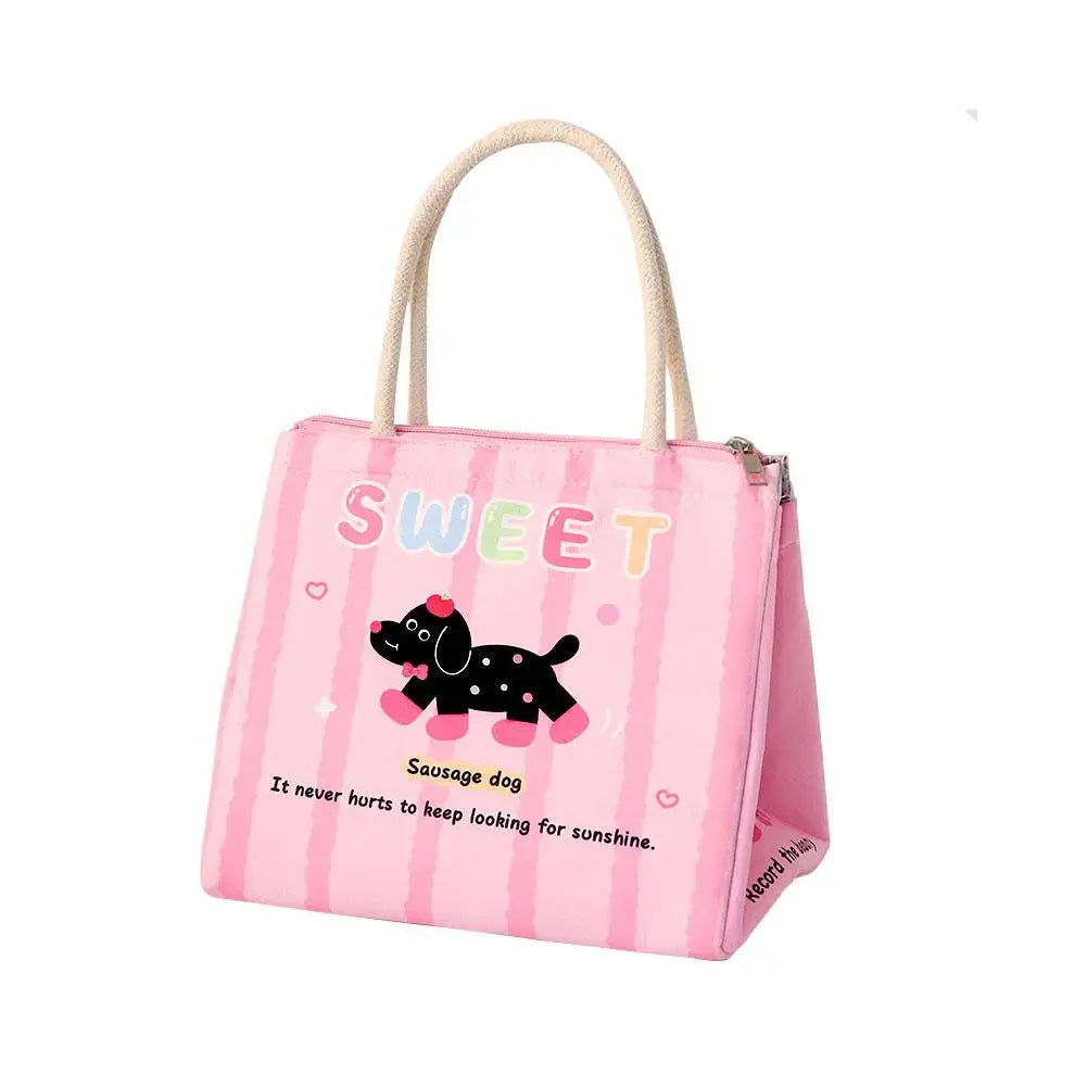 Cute Cartoon Insulated Picnic Lunch Bag Cooler Bag Bag Handbag Student Office Storage Camping Bento Outdoor Thermal W0M7