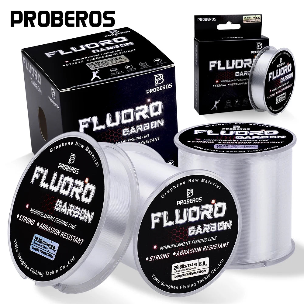 Probero Fluorocarbon Line 100M&300M&500M High Strength Transparent Nylon Line  Monofilament Wire Carbon Fishing Lines