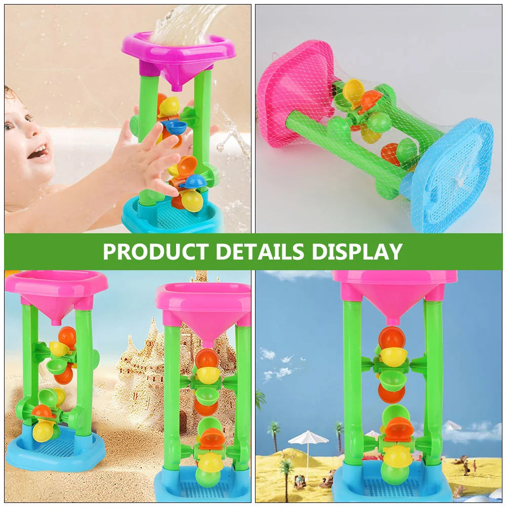 Hourglass Outdoor Play Toys Kids Beach Windmill Table Water Sand Wheel Waterwheel Plastic Toddler