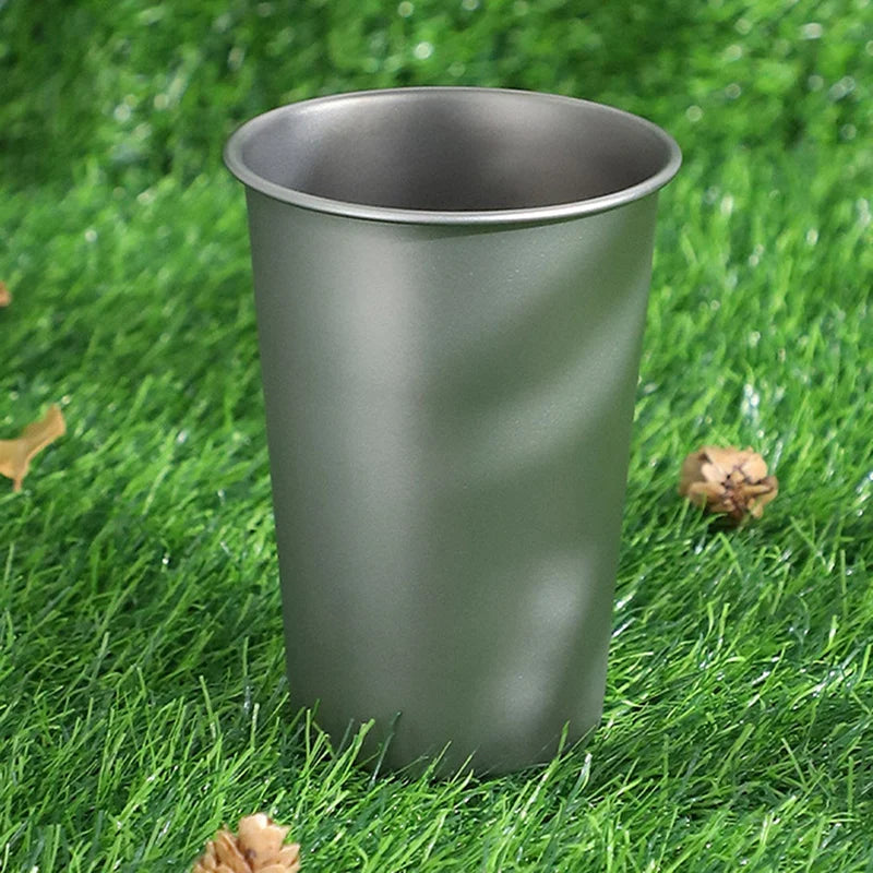 Camping Titanium Beer Mug Cup Tourist Tableware Picnic Outdoor Kitchen Equipment Travel Cooking Cookware Hiking Durable 500Ml