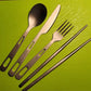 Pure Titanium Outdoor Mountaineering Picnic Camping Portable Knife Easy to Wash Tableware Fork Spoon Chopsticks Frosted Set