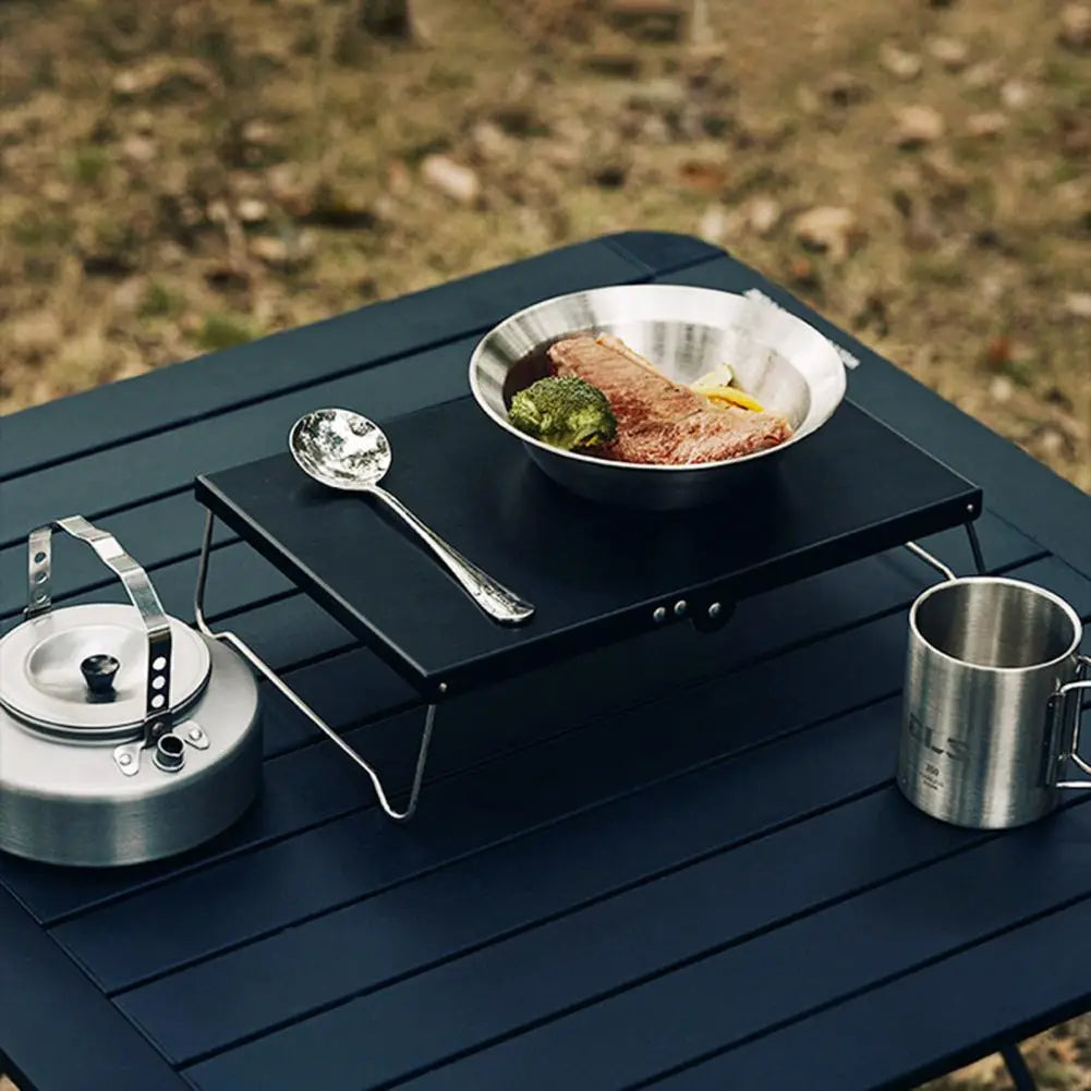 Aluminium Camping Picnic Table With Anti-Slip Design Arc-shaped Bracket Support Outdoor Folding Table Concave Corners 접이식 탁자