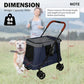 Pet Wagon Stroller for Large Dogs with 4 Wheels, Dog Cat Cart with Entry Portable Quick One-Step Folding Travel Carrier Cart