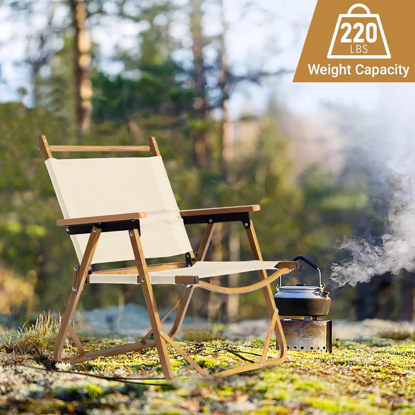 Portable Folding Camping Chair, Ultralight Low Beach Chair, Durable Aluminum Frame Armchairs for Hiking Concert Fishing Picnic