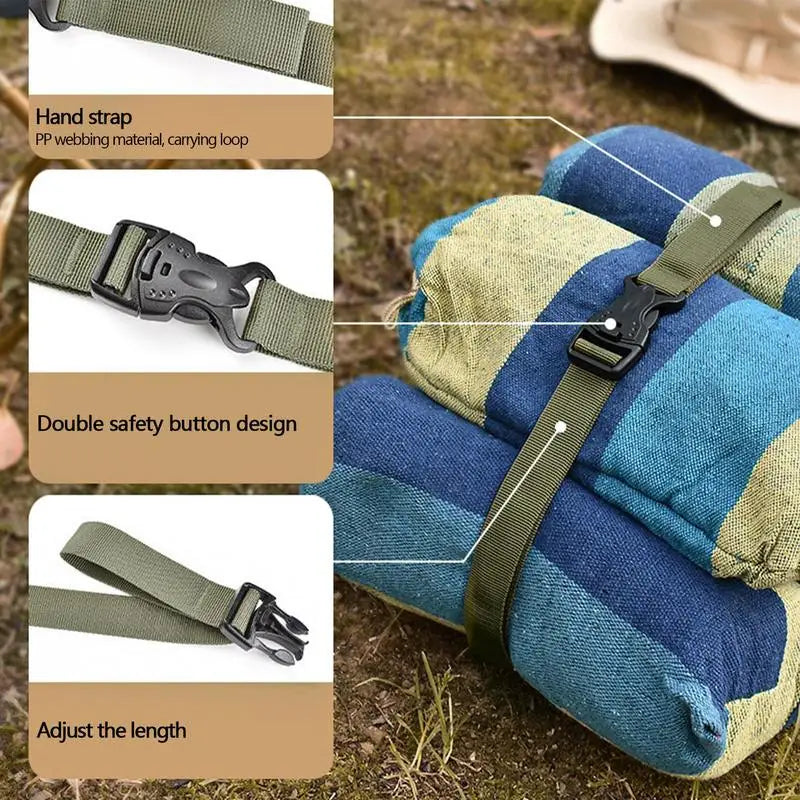 Suitcase Bag Strap Camping Gear Strap Utility Strap With Buckle Adjustable Lashing Strap For Picnic Hiking Sleeping Bag Mat