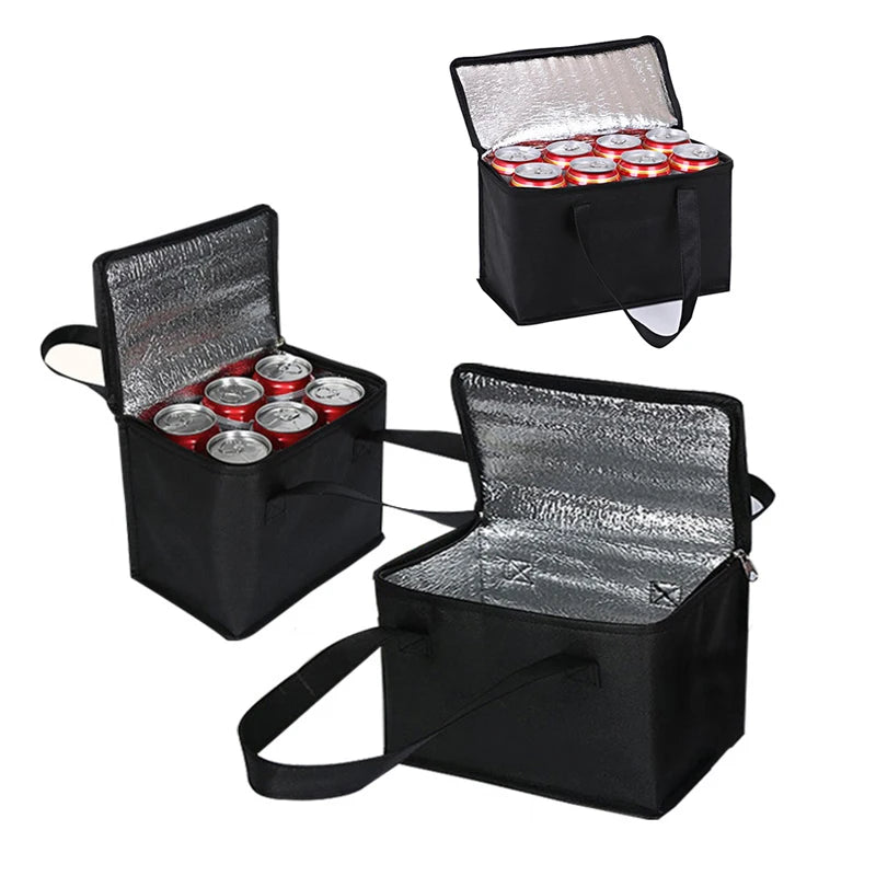 Thermal Insulated Lunch Bag Portable Folding Food Box Drink Cooler Case Outdoor Camping Picnic Tableware Foil Food Carrier