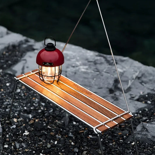 Outdoor Camping Rack Beautiful Practical 304 Stainless Steel Sabilli Wood Folding Detachable Family Picnic Rack Small A Table