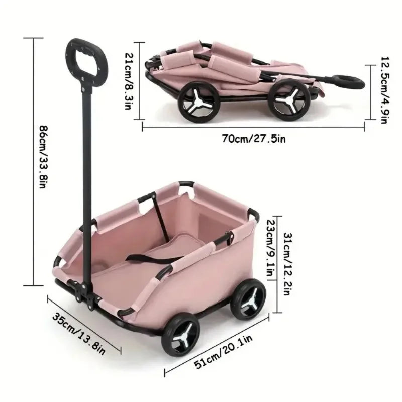 Dog Stroller 4 Wheels Portable Folding Dog Cart Pet Stroller for Travelling Shopping Walking Playing Suitable for Dogs and Cats