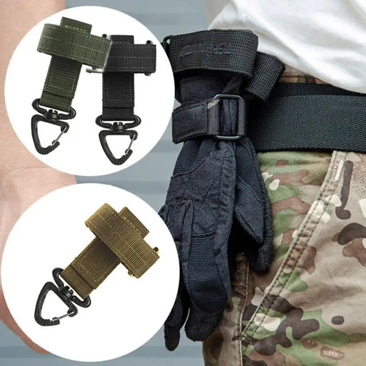 3Pcs Outdoor Keychain Tactical Gear Clip Keeper Pouch Belt Keychain Webbing Gloves Rope Holder Molle Hook Camping Equipment