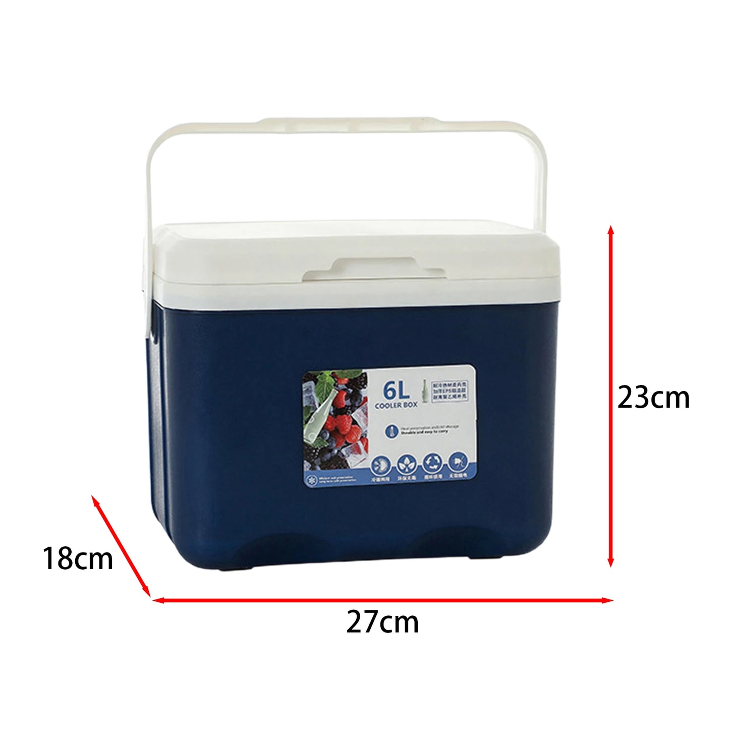 Cooler Box for Frozen/Hot Food Ice Chest Small Hard for Beach Party Barbecue