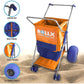 Beach Cart with Big Balloon Wheels for Sand, Foldable Storage Wagon with 13 Inch Beach Tires (Pump Included) (Orange)