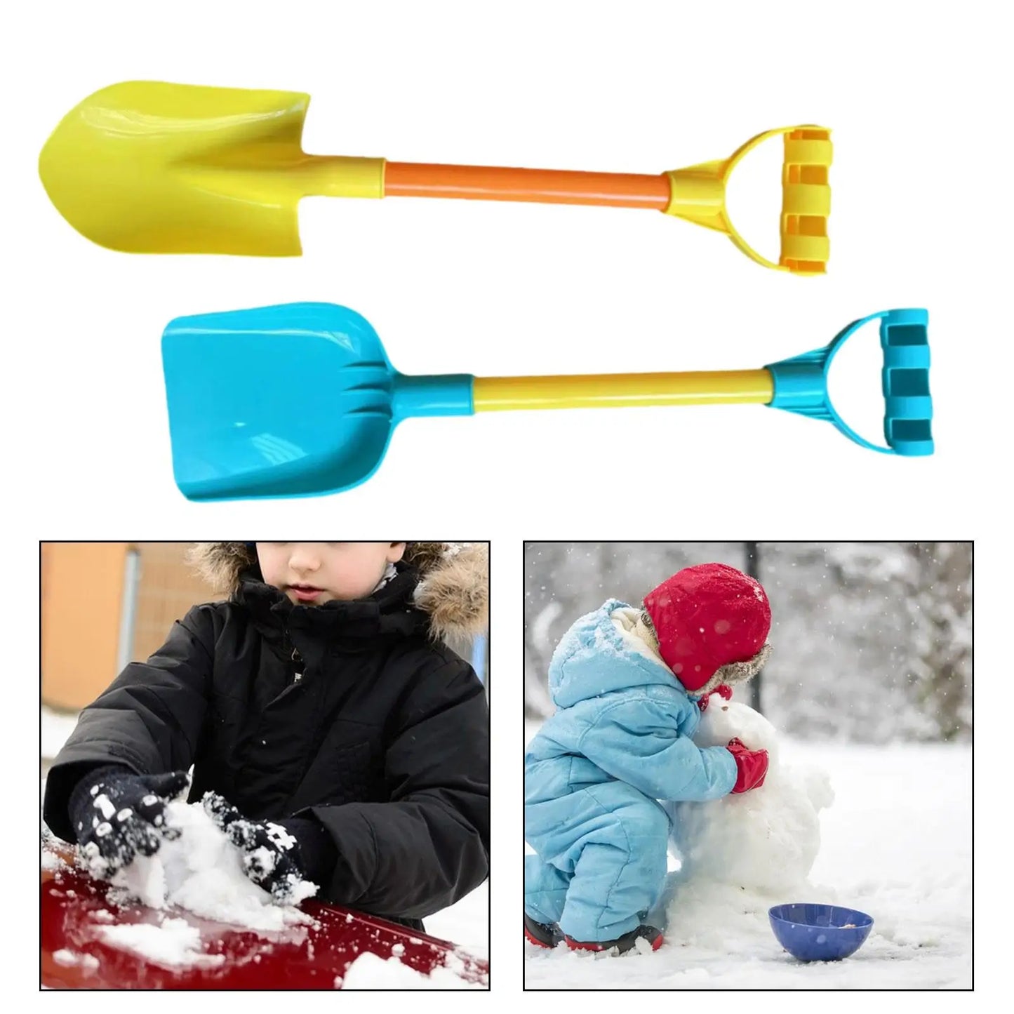2x Sand Shovels Toys Travel Sandbox Toy Outdoor Toys Sturdy Snow Scoops for Girls Boys Kids Children Toddlers Birthday Gifts