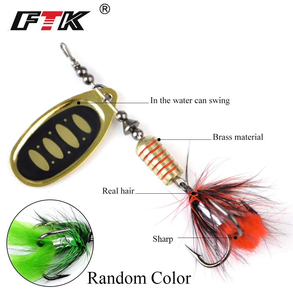 FTK 1pcs Fishing Lures Spinner Lure 7-20g Hard Lure Metal Jig Spoon Lure with Treble Fishing Tackle Bait Fishing items