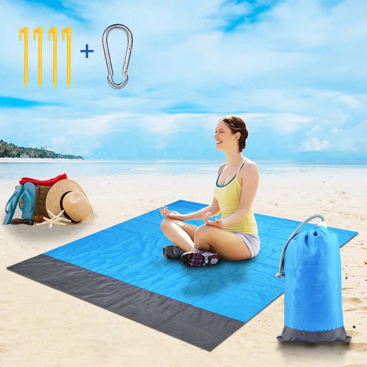 Outdoor Pocket Camping Mat Waterproof Pocket Beach Blanket Portable Lightweight Picnic Mats Folding Sand Beach Mat Seat Pad