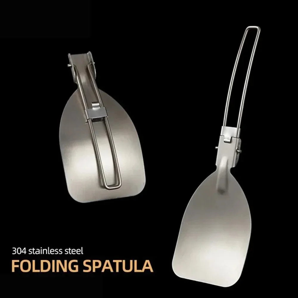 Folding Spatula Food Fold Spoon Frying Shovel Stainless Steel Outdoor Camping Gear Kitchen Cooking Accessories Picnic Equipment
