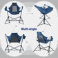 Hammock Chair Portable Camping Chair Oversized Folding Rocking Chair with Headrest and Cup Holder for Travel, Picnic