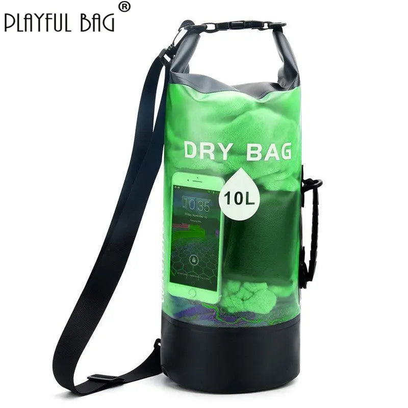 Waterproof PVC Bag 10L 20L Translucent Beach Phone Bag Outdoor Floating Boating Kayaking Dry Gear Pouch E297