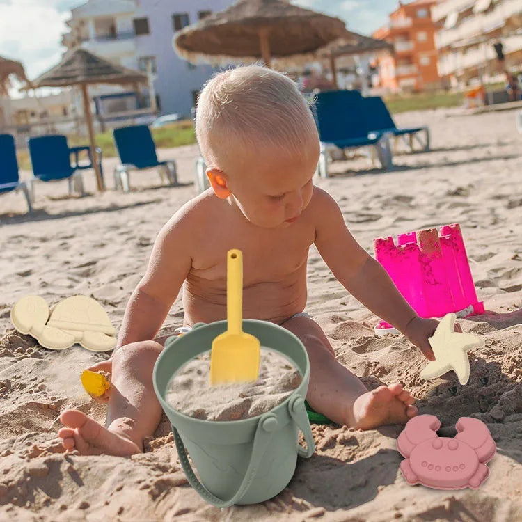 Children Summer Toys with Cute Animal Model Ins Seaside Beach Toys Rubber Dune Sand Mold Tools Sets Baby Bath Toy Kids Swim Toy