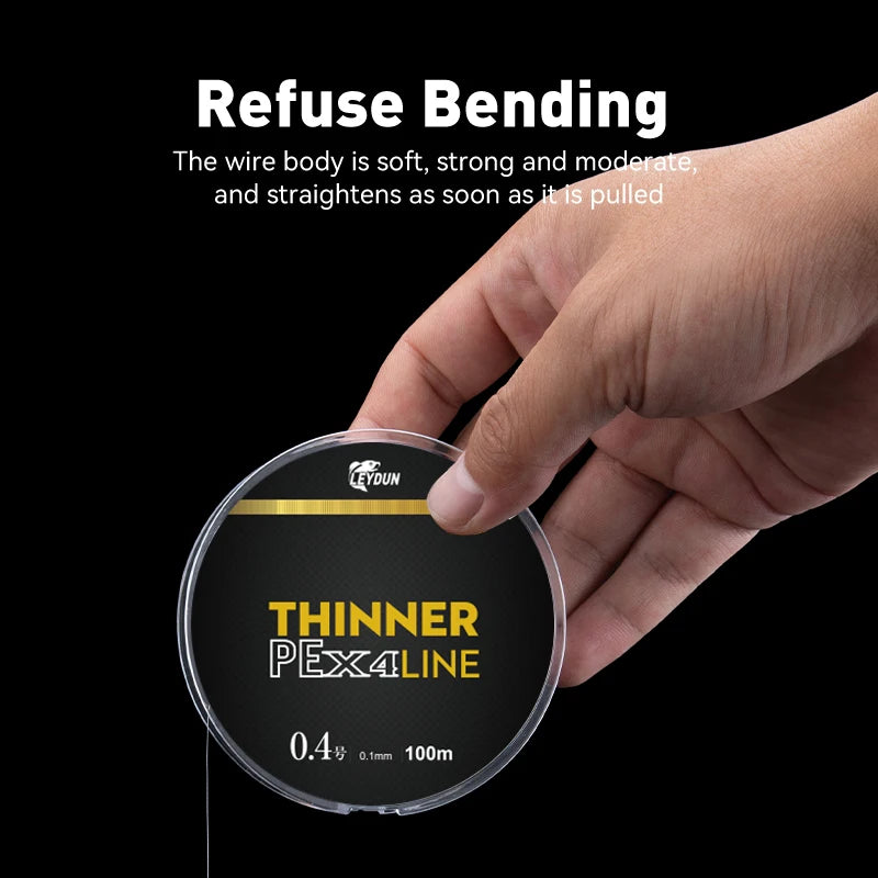LEYDUN Micro THINNER Fishing Lines 100m 150m MT8 4 Strands Braided PE Japan Monofilament Fishing Line Set Carp Fly Fishing Wire