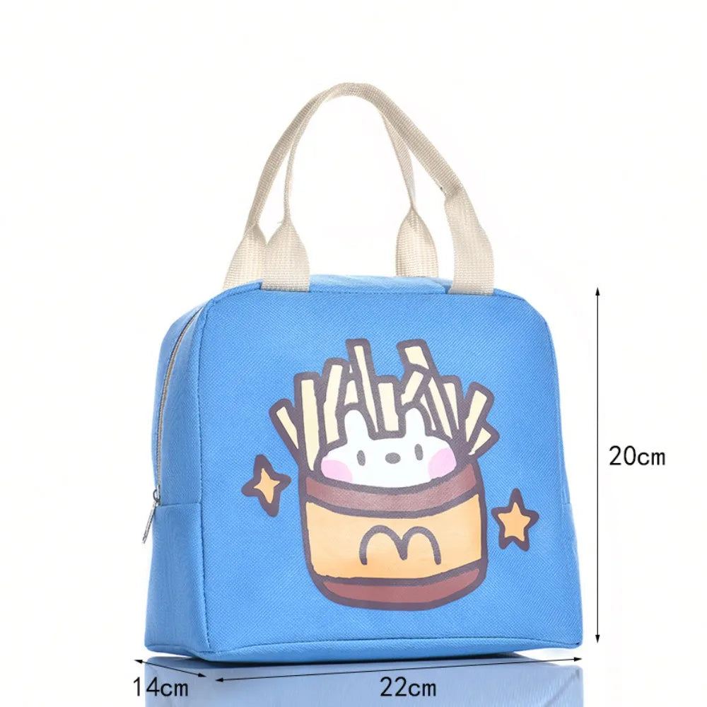 Insulated Cooler Bags Cute Cartoon Picnic Bag Portable Food Bag Cartoon Pattern Bag Lunch Bag Tote Bag Large Capacity