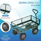Garden Carts Yard Dump Wagon Cart Lawn Utility Cart Outdoor Steel Heavy Duty Beach Lawn Yard Landscape Garden transport handcart