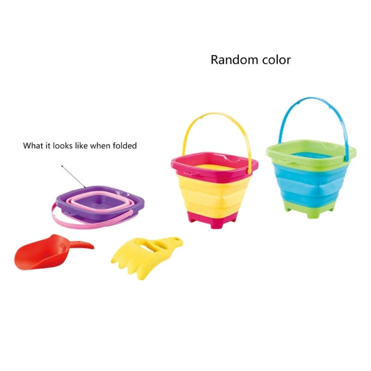 3PCS/Set Children Sand Toy Foldable Bucket Rake Shovel DIY Tool Sand Play Toy