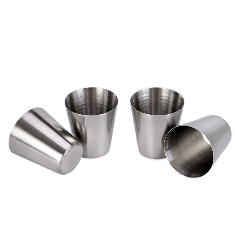 4pcs Outdoor Camping Tableware Travel Cups Set Picnic Supplies Stainless Steel Wine Beer Cup Whiskey Mugs