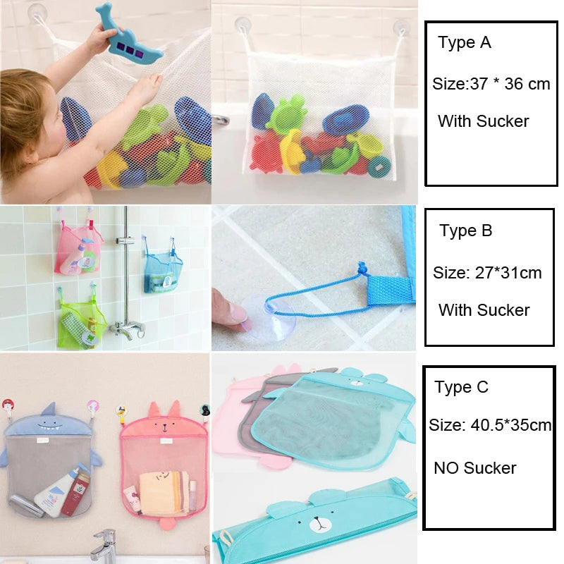 Baby Bathroom Mesh Bag Bath Toys Bag Kids Basket Net Children's Games Network Waterproof Cloth Sand Toys Beach Storage Organizer