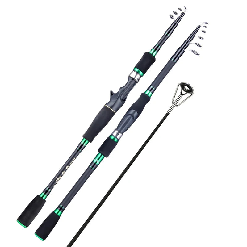 HLUR Super Hard Rod Stick Carbon Fiber Spinning Rod Telescopic Fishing Rod 1.8M 2.1M Casting Lure Feeder Carp Fishing Pole