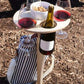 Creative Foldable Wine Table with Round Desktop Wooden Wine Glass Goblet Holder for Outdoor Picnic Camping Portable Wine Rack