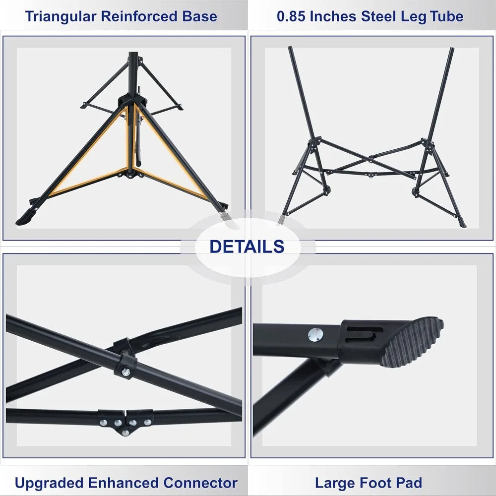 Hammock Chair Portable Camping Chair Oversized Folding Rocking Chair with Headrest and Cup Holder for Travel, Picnic