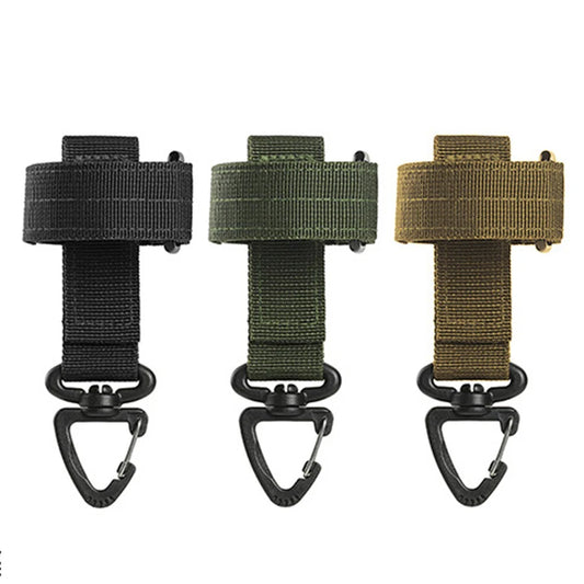 3Pcs Outdoor Keychain Tactical Gear Clip Keeper Pouch Belt Keychain Webbing Gloves Rope Holder  Molle Hook Camping Equipment