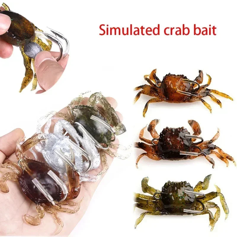 Bionic Crab Silicone Soft Bait Artificial Lifelike Fishing Lure 100mm 19g Freshwater Fish Jig Head Baits For Fishing Tackle