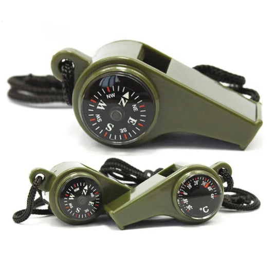 Outdoor Emergency Equipment Camping Multifunctional Compass 3 in 1 Thermometer Survival Whistle Hiking Hunting Training Gear