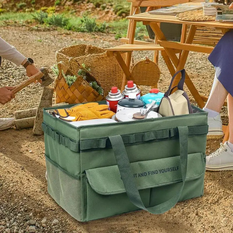 Camping Storage Bag Collapsible Trunk Organizer With Handle Versatile Large Capacity For Outdoor Camping Cooking Picnic