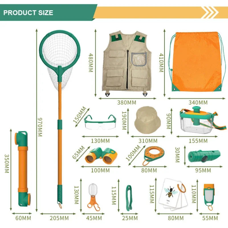 Kids Outdoor Explorer Kit Camping Exploration Toys Kids Insect Catching Kit with Insect Catcher Hat Adventure Set Children Gift