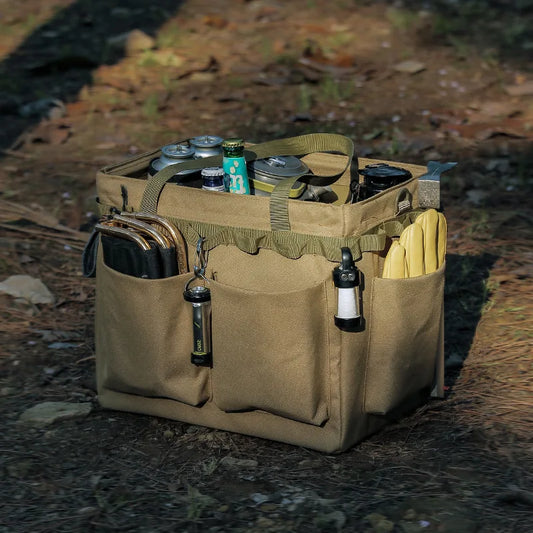 Outdoor Camping Gas Tank Storage Bag Large Capacity Ground Nail Tool Bag Gas Canister Picnic Cookware Utensils Kit Organizer