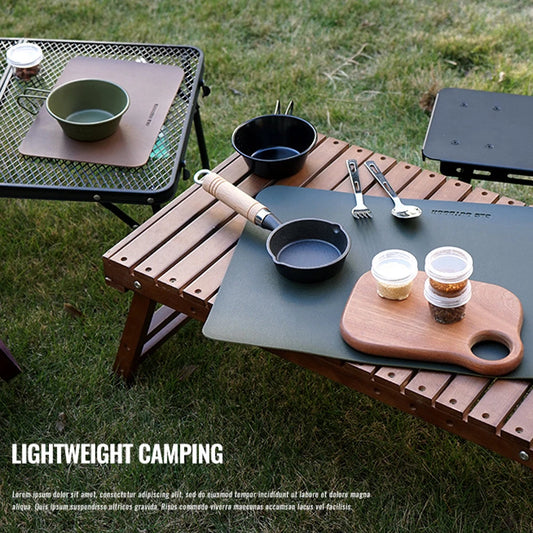 Waterproof Table Mat PU Leather Placemat Outdoor Picnic Camping BBQ Heat Insulation Desk Pad Nonslip Folding Table Mat