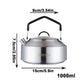 1L/1.5L Camping Water Kettle Outdoor Coffee Kettle Tableware Picnic Set Supplies Durable Camping Tea Kettle Tourism Cookware