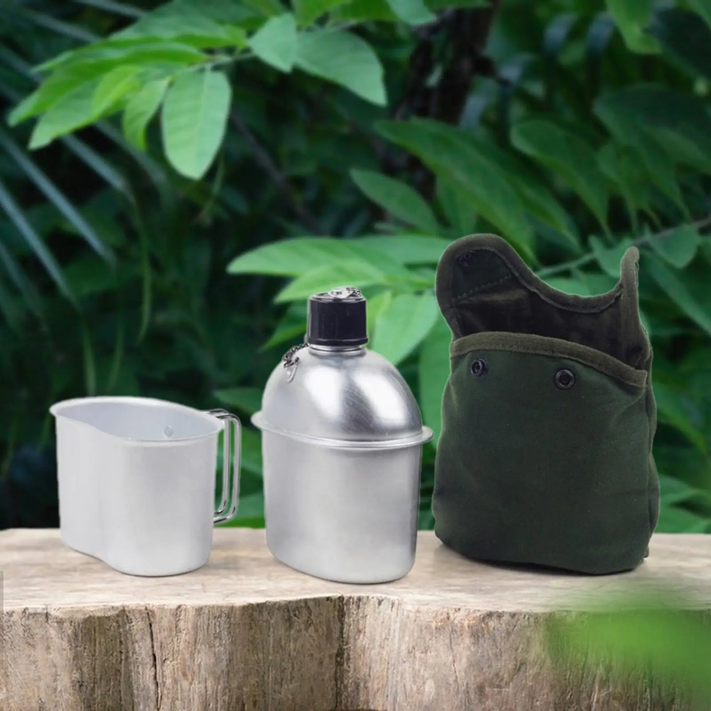 Outside Canteen Cookware Set with Foldable Handle for Barbecue Picnic Travel