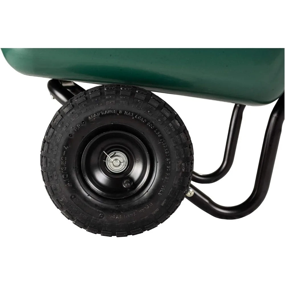 70019 Garden Barrow Dual-Wheel Wheelbarrow/Garden Cart Beach Wagon  Folding Trolley Cart