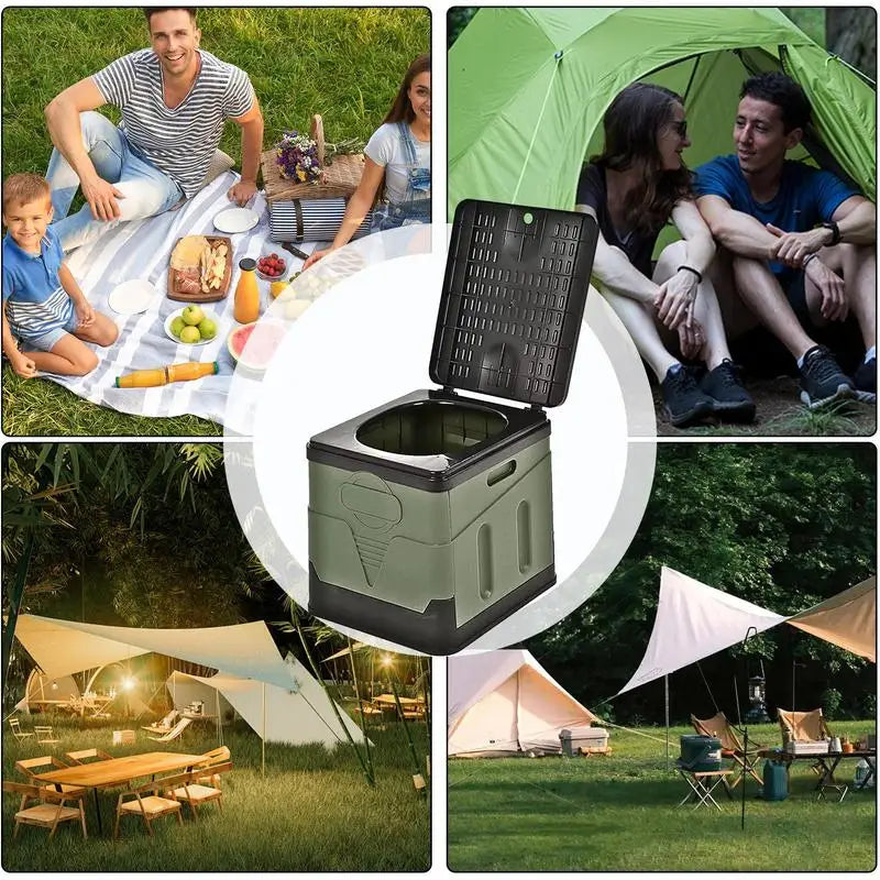 Portable Folding Toilet For Outdoor Camping Collapsible Toilet Adults Kids Cover Design Seat Toilet Reusable Toilet For camping