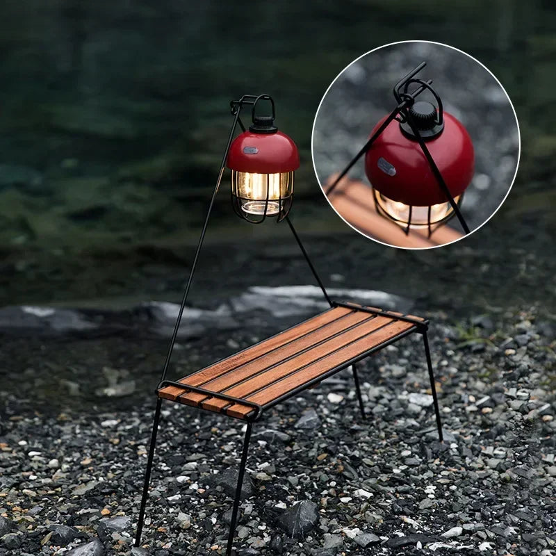 Outdoor Camping Rack Beautiful Practical 304 Stainless Steel Sabilli Wood Folding Detachable Family Picnic Rack Small A Table