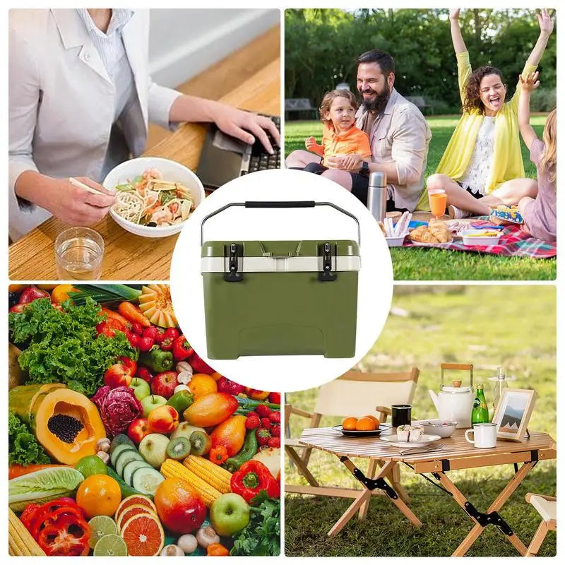 Insulated Freezer Box Outdoor Chest Cooler Ice Box 26L Impact-Resistant Travel Cooler Box For Camping Outdoor Self-Driving Trips