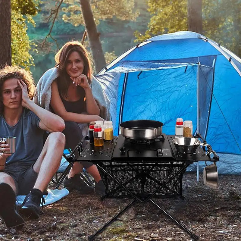 Portable Camping Table Aluminum Alloy Outdoor Portable Table With Storage And Carry Bag Tent Table For Outdoor Cooking Picnic