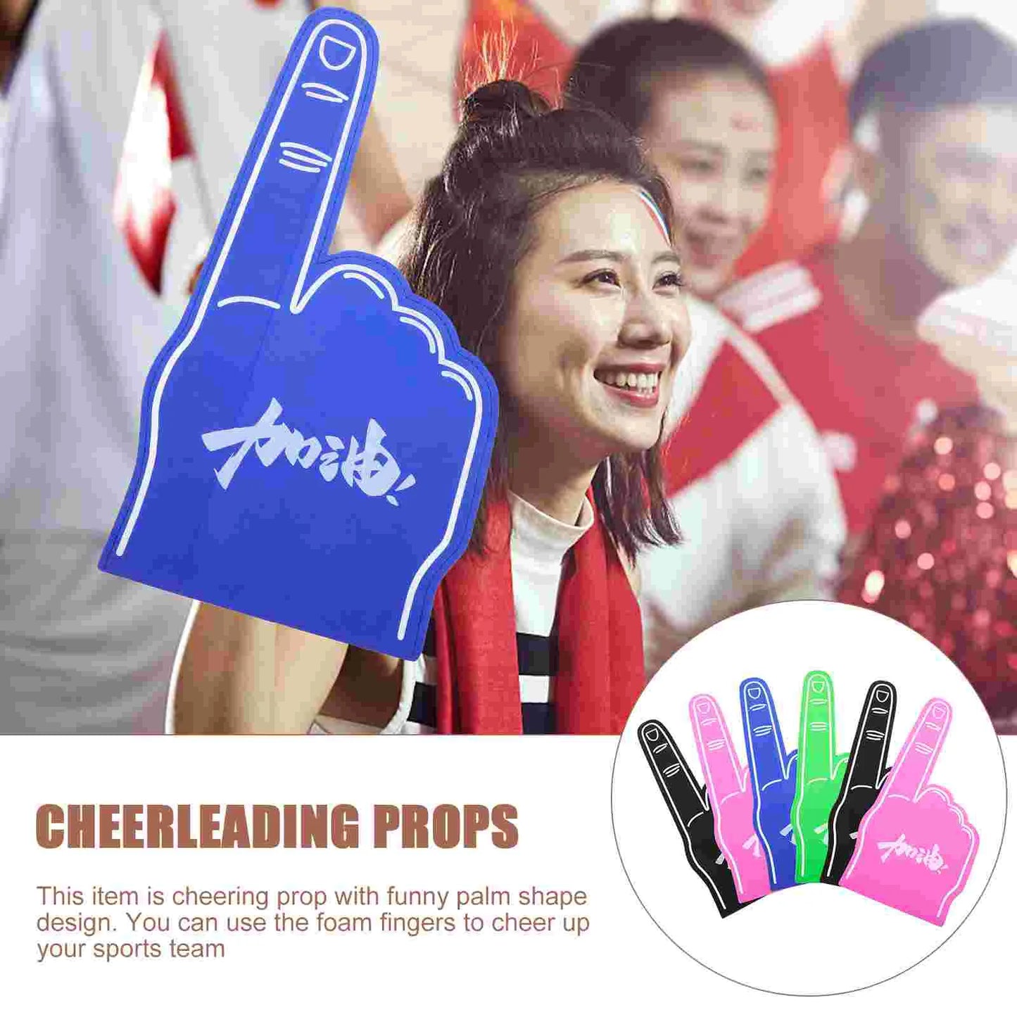 6 Pcs Hand Support Props Toys Green Foam Finger Cheering Fingers Number Sports for Sporting Events Cheerleading Eva