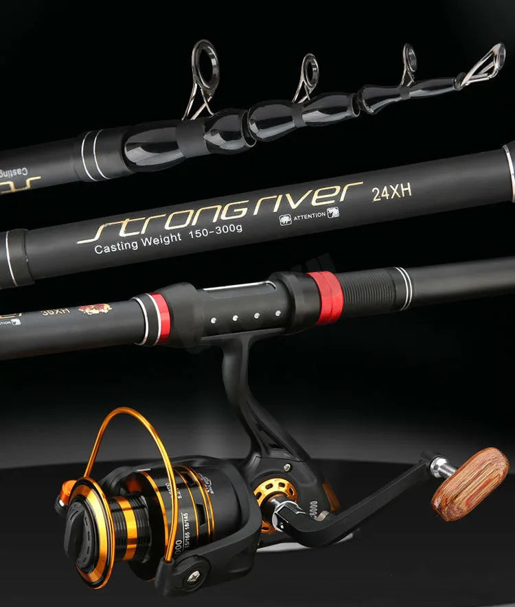 Superhard Telescopic Spinning Fishing Rods 1.8M-3.6M Ultra-Light Long Shot Sea Pole Long-Range High Quality Throwing Rod